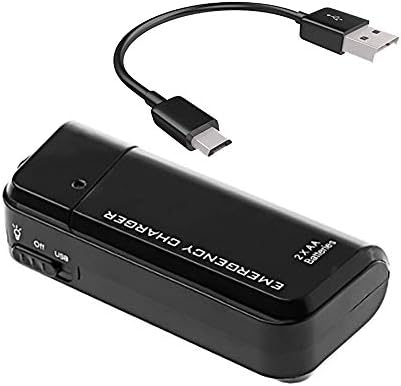 SUCCEST4SPORT Portátil AA Battery Travel Charger para Blu Life Pro e Recharger de emergência com luz LED! [Preto]