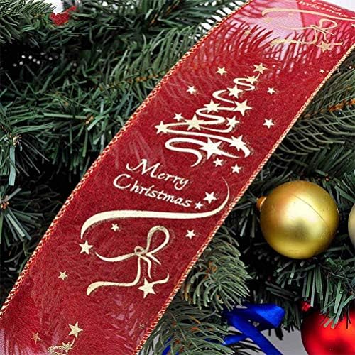 Kesyoo Ribbon Christmas Ribbon Glitter Wired Gift Bows Artesanato Diy Crafts Xmas Tree Ribbon Festa de Natal Favor Red Mesh Merry