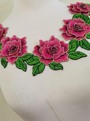 5pcs 3d Flower Patch Borded Appliques de vestuário costurará em patches roupas Cheongsam Wedding Dress Acessory)