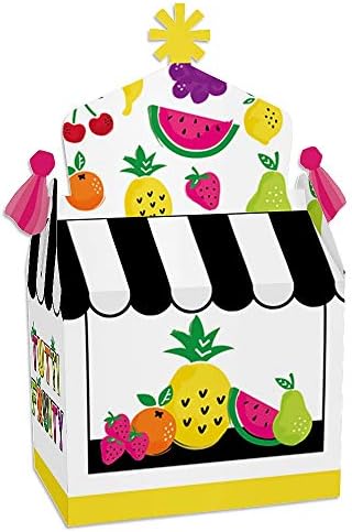 Big Dot of Happiness Tutti Fruity - Favores de festa da caixa de tratamento - Frutti Summer Summer Baby Church ou Party Goodie Goodie Boxes - Conjunto de 12