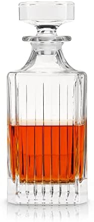 Reserva Viski Reserva Europeia Decanter de Liquor de Cristal - Corte Crystal Joca com copos de barras em casa de barro Europeias para Whisky, Vodka, Gin, 28 oz - Conjunto de 1