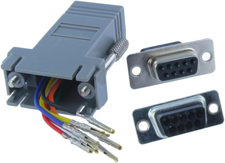 Adaptadores modulares dagijird 5pcs convertem db9 9 pinos rs232 port serial fêmea para rj45 adaptador