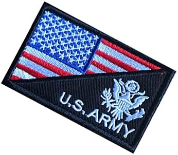 American Flag and Exército Veterano dos EUA Forças Armadas Patch Hook and Loop Moral Aplique Apertador Militar Bordado Bordado 2PCs