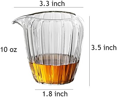 Sizikato Clear Borossilicate Glass Tea Compartilhamento de chá, jarro de creme de 8 onças para chá
