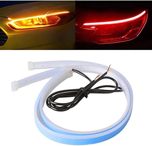 Faixa de LED do farol do carro, Tekshinny 2pcs 24 polegadas Luzes flexíveis de tira LED de led sinal