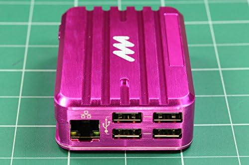 Mecatrônica Art Raspberry Pi 3 Caixa de resfriamento de alumínio - Caixa de metal rosa de framboesa