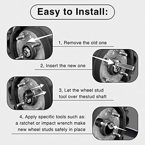 Ximoon Wheel Stud Instalador 22800, Substituição do instalador de pistas de rodas para a maioria das rodas automotivas e instalador de pinos de roda de caminhão leve e de serviço leve