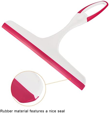 Mecccanity Shower Squeegee Glass Limpador com orifício de suspensão vermelho