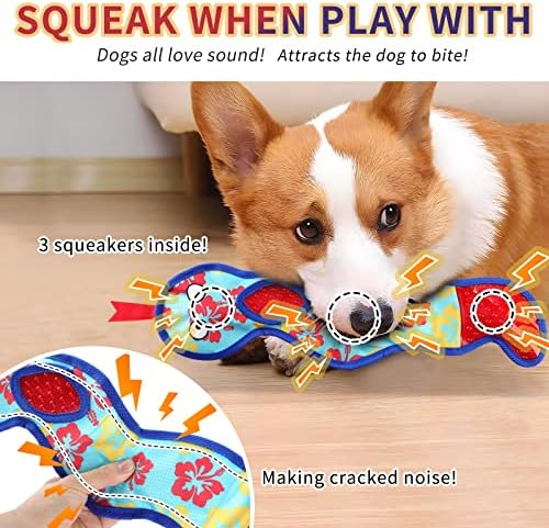 Yoogao Pet Nenhum brinquedo de cachorro de enchimento, brinquedos de cães de snake sem coisas com squeaker, brinquedo de mastigar sem recheio, para cães pequenos médios grandes