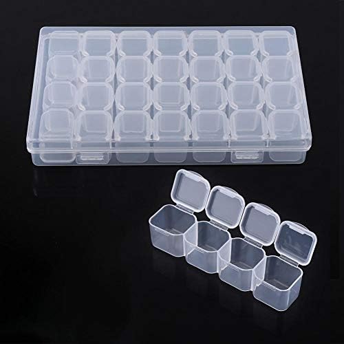 Caixa de medicamentos, armazenamento de caixa de asixx, plástico transparente 28 slots Slots Ajustável comprimido