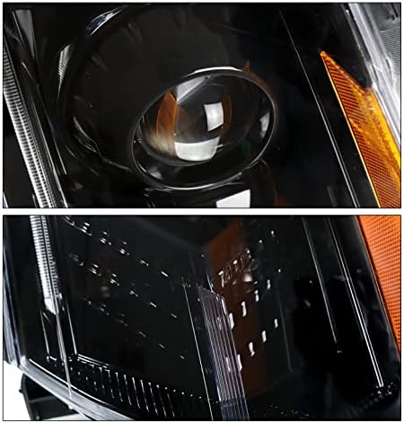 ZMAUTOPARTS LED SPLUCHBACK PROJECTOR FARECTRAMPS CACADOS BLACK W/6 DRL branco compatível com 2010- Cadillac SRX