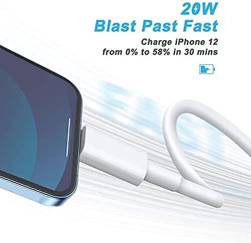 Carregador de iPhone, carregador rápido de 20w, 3pack iPhone Chave de cabo de carregamento rápido compatível