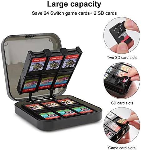 Fire Ax Axe Birefighter Card Case de Card de Card de Choque Card de Card de Card de 12 Slots Slots Storage Protective Box Compatível com Jogos de Switch