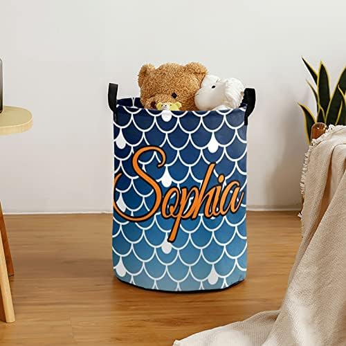 Cesto de lavanderia cesto de lavanderia com nome, padronização de sereia cestas de lavanderia personalizadas