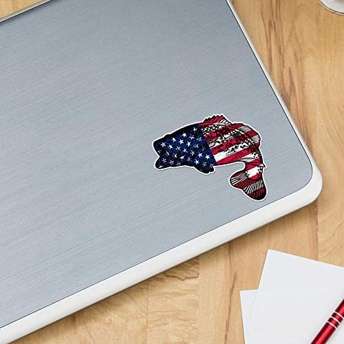É uma pele de peixe baixo da bandeira dos EUA | Decalque de adesivo de vinil para o notebook para laptop no caderno ou parede | Decalque engraçado de novidade