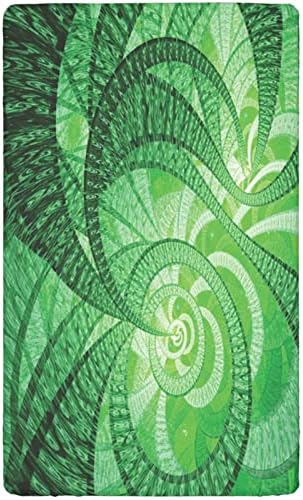 Folha de berço com tema do céu estrelado, colchão de berço padrão equipado com folha de colchão macio de criança macia para menino ou berçário de meninos ou meninas, 28 “x52”, esmerald shamrock verde verde verde