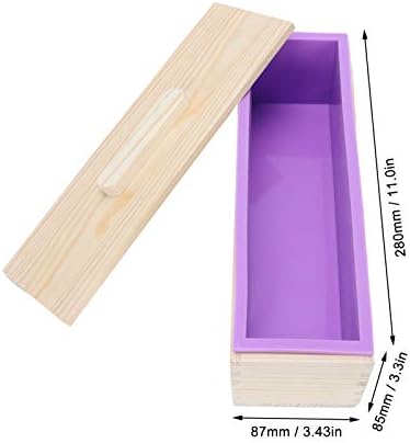 Molde de sabão DIY Conjunto com caixa de madeira Moldes de sabão de silicone retangular kit
