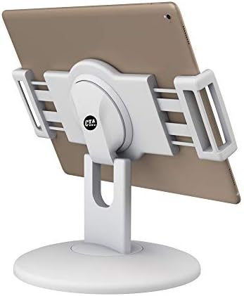 Montagem da mesa de conexão rápida - Montagem de mesa de conexão rápida universal CTA com rotação de 360 ​​graus para iPad 10th Gen 10.9 - iPad mini 5 - iPad Gen 7/8/9 Gen 10.2” - Galaxy Tab S3 e More - White