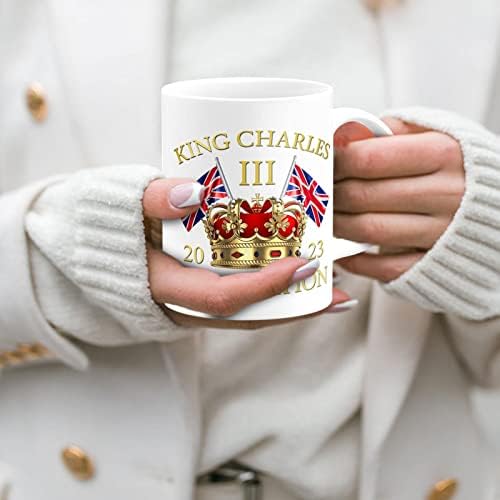 Caneca de coronação do rei Yuab, copo de chá de 350 ml em comemoração ao novo rei da Grã -Bretanha, caneca de café
