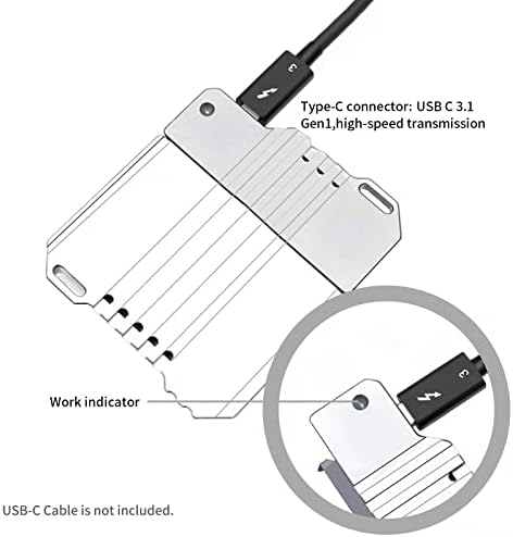 Andicina mSata para o caso SATA Magnalium e o adaptador USB-C para SATA para MSATA SSD Compatível para Atomos Ninja V