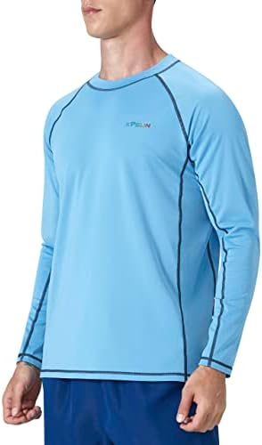 Camisas de natação masculinas upf 50+ guarda-precipitação de manga longa de manga longa Camisas de proteção