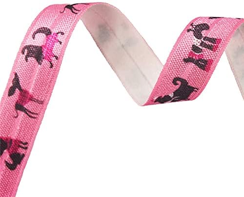 2 5 10 jardas 5/8 15mm de cão rosa Dobra sobre elastics spandex cetim fita de fita de cabelo