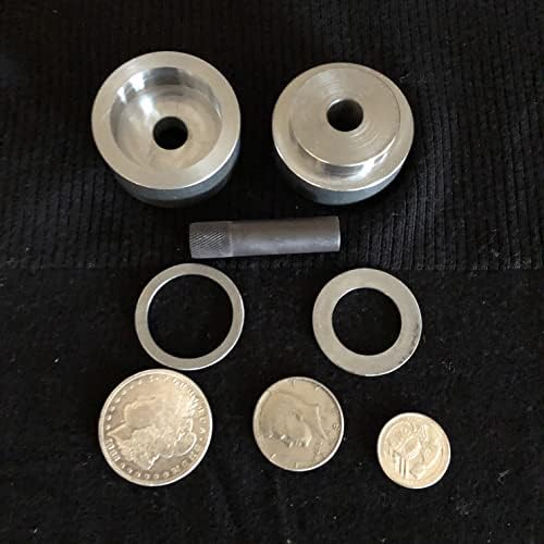 UsoeplacementParts Coin Ring Punch 1/2 '' - Moeda Ring Tools Center Punch que vai dar um orifício em 4 moedas diferentes EUA - Jóias - Faça anéis, dourado, prata
