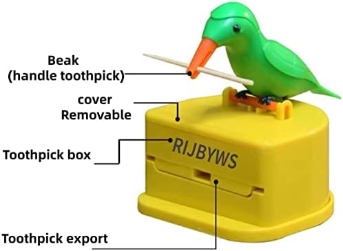 Distribuidor de palito de dente de pássaro Rijbyws £ ¬TeLescópica Pitador de dente automático Distribuidor