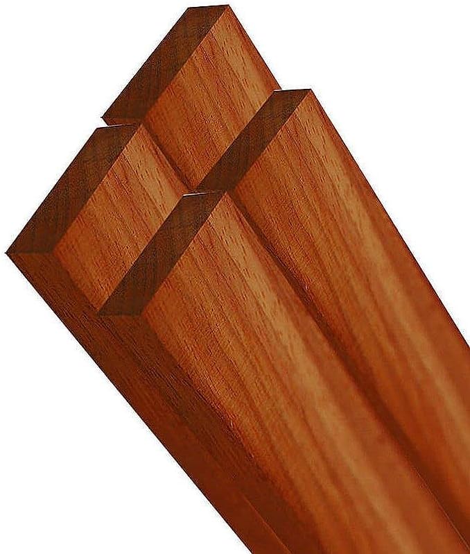 Pacote de 4 placa de madeira africana Padauk - 3/4 'x 2' 3/4 x 2 x 12 peças de madeira adequadas para artesanato e projetos de madeira