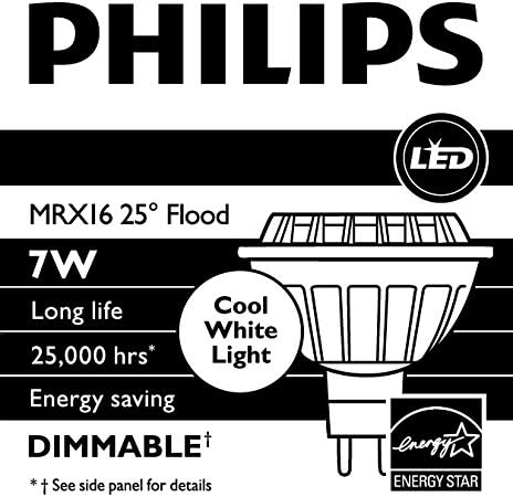 Philips 432617 7W LED MR16 4000K inundação de 25 graus, diminuído