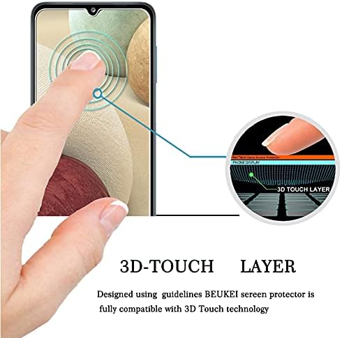Protetor de tela beukei para o protetor de tela do Samsung Galaxy A12 vidro temperado, 6,5 polegadas, dureza 9h, anti -scratch, bolhas sem bolhas