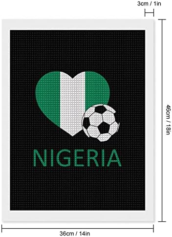 Love Nigeria Soccer Diamond Painting Kit Art Pictures Diy Drill Full Home Acessórios adultos Presente para decoração de parede em casa 12 x16