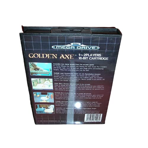 Tampa da UE do ADiti Golden Ax com caixa e manual para sega megadrive Gênesis Console de videogame de 16 bits cartão MD