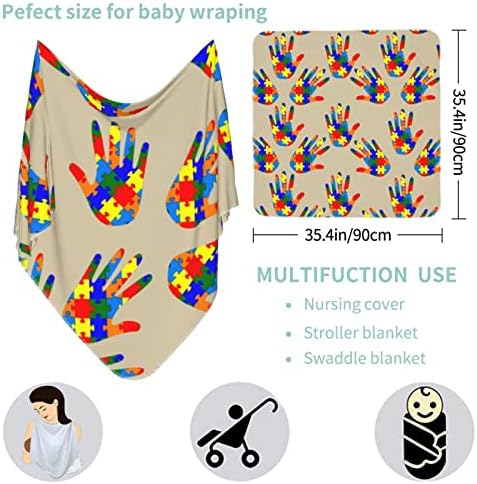 Autismo Consciência de bebê Bobertor de recebimento de um carrinho de berçário de capa de recém -nascido para