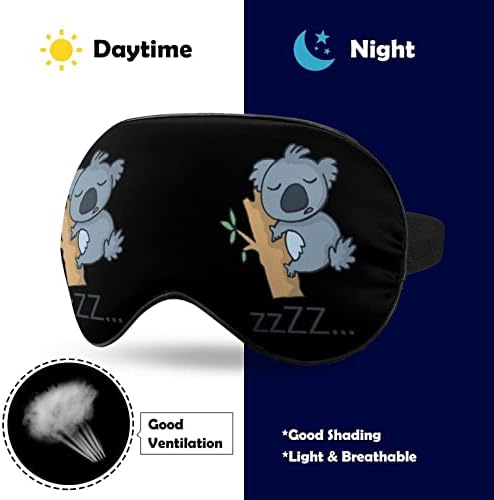 Koala fofa dormindo máscara de olho de sono engraçado para os olhos macios capa de olho com sombra noturna de cinta ajustável para homens mulheres