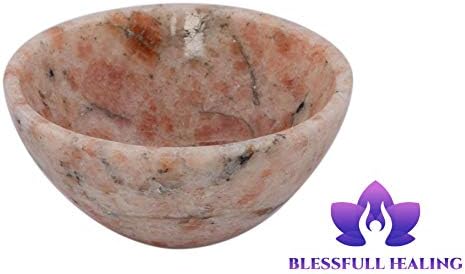 Blessfull cura artesanal esculpida Sunstone Feng Shui Bowl Gerador de energia espiritual Reiki
