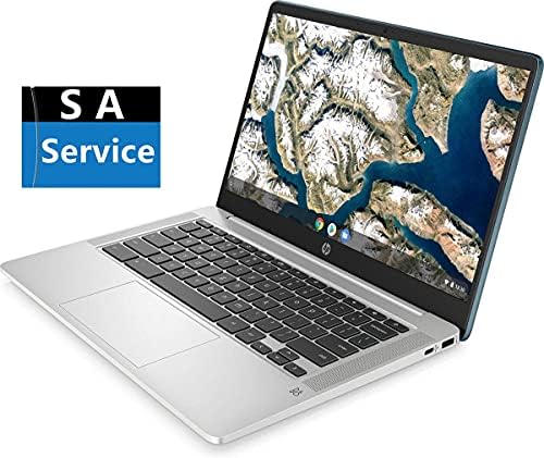 HP 14in Chromebook da tela sensível ao toque, Intel Celeron N4000, 4 GB de RAM, 128 GB EMMC, WiFi, Bluetooth, Webcam, Audio por B&O, SA Service, Chrome OS, Blue Blue Blue