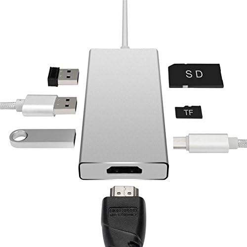 Adaptador de cubo USB tipo C HDMI 4K Thunderbolt 3 Multiport 3 Porta USB3.0 USB C 3.1 Carga TF SD CABO