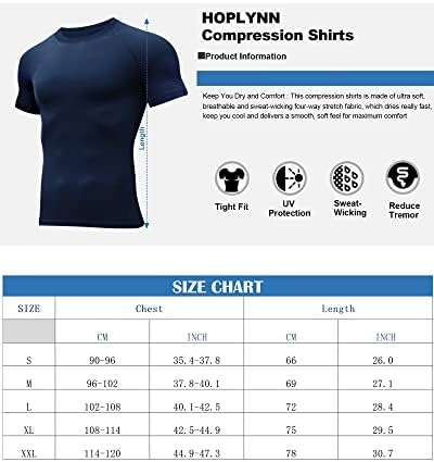 HOPLYNN 6 Camisas de compressão de embalagem e tampas de tanques homens atléticos de manga curta/sem mangas