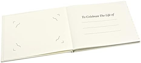 Celebração do Livro de Convidados Funeral Funeral - Formato de página Inner Inner Format - Branco - Tamanho: 8.9 X 6.7