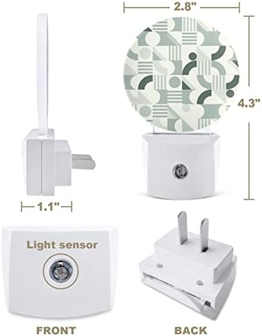 Geometry Green Night Light para crianças, adultos, meninos, meninas, criança, viveiro de bebês, banheiro quarto corredor plug plug in Wall Night Light Automatic Sensor Abstrato