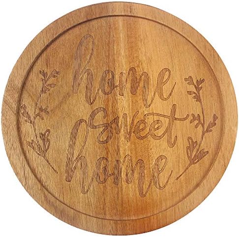 Homelove Inc. Casa Doce caseira gravada Lazy Susan Wood Turbable para mesa, armário e cozinha, mercado, Dinning