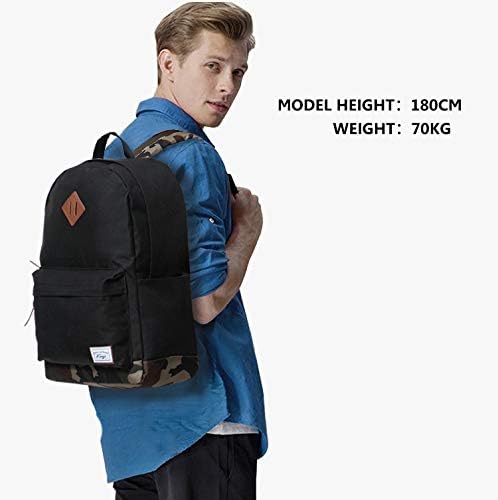 Kasqo School Mackpack, clássico Lightweight 14-15,6 polegadas Laptop Bookbag para homens Mulheres Adolescentes