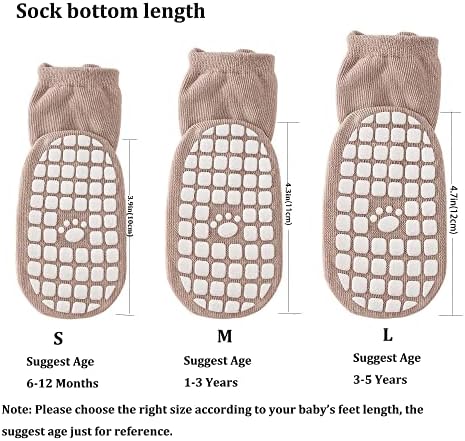 vkxqtep Toddler Anti -Slip Socks, Meias de bebê fofas com meias de tripulação para bebês meninos meninas 4 pares
