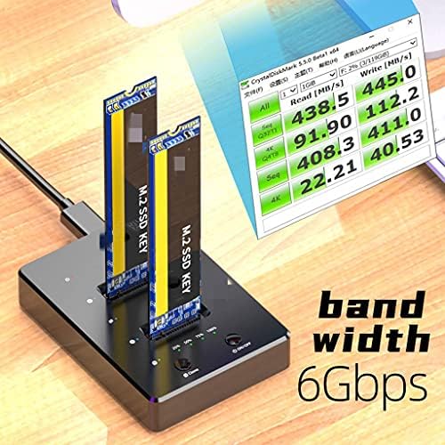 XDSDDS Tipo C para USB 3.0 M.2 SATA NGFF SSD Disco de disco rígido Docking Station Dual Bay Offline Adaptador