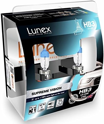 LUNEX HB3 9005 SUPREME VISÃO FORÇO BULS HALOGEN 12V 65W P20D + mais luz 3700K DUOBOX