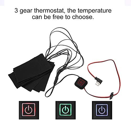 Almofada de aquecimento de roupas, 5V 2A Acessório de almofada aquecida elétrica USB elétrica 2A para almofada de calor de aquecimento USB externa e interna e acampamento para uma jaqueta