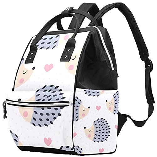 Bolca de bolinhas de polka coração saco de bolsas de fraldas de mochila mamãe de grande capacidade Bolsa de enfermagem de enfermagem para cuidados com o bebê