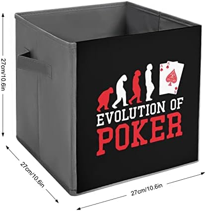 Evolução de cubos de armazenamento de pôquer com alças bancos de tecido dobráveis ​​Organizando cestas para prateleiras armário