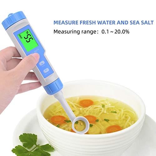 Testador de medidor de salinidade à prova d'água IP67 para alimentos de alta precisão de concentração de sal, medindo